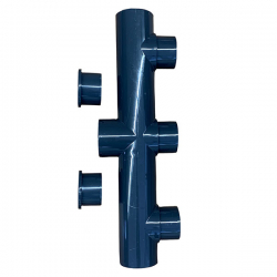 PVC-U 5-fach Verteiler 50mm 5 x 50mm Muffensnschluss + 2 Endkappen