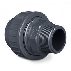 PVC-U Verschraubung 63mm X 2 Zoll AG 1 Klebemuffen 1 AG, DIN 8063/DIN 2999, PN10