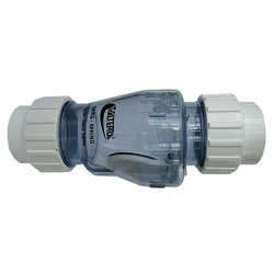 PVC-U Rückschlagklappe 63mm  mit Verschraubung, DIN 8063