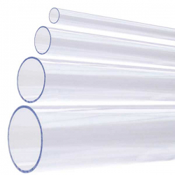 PVC-U Druckrohr transp. 75x3,6mm, PN10, 1 Meter DIN 8062, max Länge 1 Meter