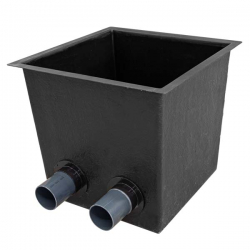 Pumpenschacht Polyester mit Deckel 2 Zugschieber Grösse: LxBxH: 70x70x62 cm