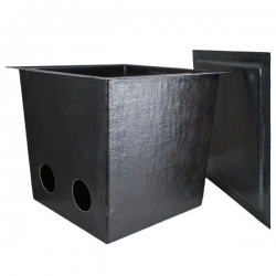 Pumpenschacht Polyester mit Deckel 2 Bohrungen Grösse: LxBxH: 70x70x62 cm