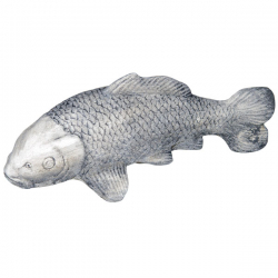 Stein Deko Koi 38cm Formbeton bearbeitet - winterfest
