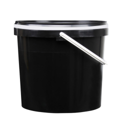 Leereimer 10 Liter schwarz inkl. transparentem Deckel